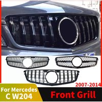 Idealna Pasująca Kratka Grilla Przedniego Zderzaka Do Mercedes Benz C W204 C204 S204 2007-2014 C180 C200 C250 C300 AMG GT Diamond Tuning