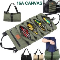 Tool Roll, Multi-Purpose Roll Up Tool Bag, Wrench Roll, Canvas Tool Organizer Bucket, Car First Aid Kit Wrap Roll Storage Case