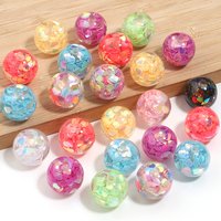 5Pcs/Lot 16mm Resin Sequins Beads Clear Plastic Round Beads Loose Spacer Beads For Decoration Making DIY Accessories