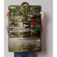 Zach Bryan - With Heaven On Top Poster Customized Vintage Metal Signs Wall Art Retro Tin Plaque for Gamer Room Decoration Decor