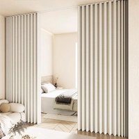 Soft Light Filtering Room Divider Curtain Partition for Bedroom Living Room Privacy Sheer Translucent Solid Color