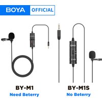 BOYA 3.5mm TRRS Lavalier Lapel Microphone BY-M1/BY-M1S for iPhone Android Smartphone PC Camera Recording Youtube Live Streaming