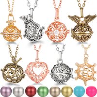 Mexico Chime Music Ball Caller Pendant Aromatherapy Diffuser Necklace Angel Wing Lockets Fine Zircon Pregnant Woman Jewelry Gift