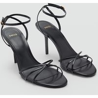 Mango Women's Sandals 2026 Summer New Versatile Elegant Thin Strap Buckle Open-Toe High Heels Ladies' Footwear PU