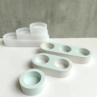 Concrete Candlestick Silicone Mold DIY Handmade Round Plaster Epoxy Resin Candle Holder Craft Molds Home Decoration Supplies