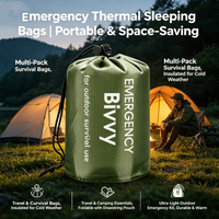 Portable Foldable Thermal Emergency Sleeping Bag Bulk Pack with Storage Pouch