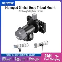 NEEWER Camera Gimbal Tripod Head 360° Pan 90° Tilt Metal Low Profile Monopod Tripod Stand Ball Head Mount Adapter Quick Release