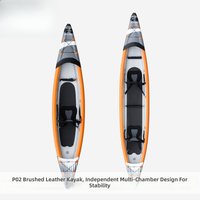 Inflatable Kayak, 2 Person Inflatable Canoe, Durable Drop Stitch Material, Portable Ocean Boat for Outdoor Water Sports