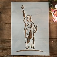 A4 29cm Statue of Liberty DIY Layering Stencils Painting Scrapbook Coloring Embossing Album Decorative Template