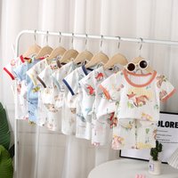 Toddler Costume Home Clothes Outfits Printed Cartoon Cute Baby Girl Boy Short Sleeve Suit Summer Clothing Thin Comfort Pajamas