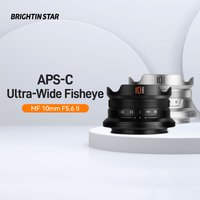 Brightin Star 10mm F5.6 Ⅱ Fisheye Wide Angle APS-C Mirrorless Camera Lens for Sony ZV-E10 A6400 Canon EF-M Nikon Z Fujifilm