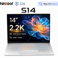 Ninkear S14 Laptop 14 inch 2.2K IPS AMD Ryzen 5 6600H 16GB LPDDR5X 512GB SSD Ultralicht 1KG PD 65W Snelladen WiFi 6 Bluetooth 5.3 Vingerafdruk Ontgren