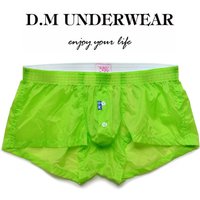 Hot Solid Unique Button Boyshort Low Waist Fashion Black and White Home Pants Summer Corners U Convex Pouch Thin Boxers