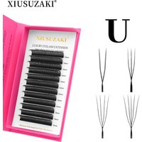 XIUSUZAKI U-Shaped YY 3D 4D 5D Eyelash Extensions New Style U 2D YY Lashes Extension Mink Premade Volume Fans False Eyelashes
