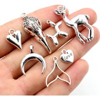 New Fashion Antique Silver Plated Bird Moon Heart Deer Chrams Metal Alloy Pendant DIY Charms DIY Jewelry Making Findings