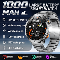 2026 New Outdoor GPS Smart Watch Offline Maps Download Compass Tracking 5ATM Waterproof Tactics Sport Smart Bracelet For Men Gif
