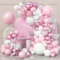 122PCS Pink and White Arch Balloon Wreath Set for Birthday Parties Showers Four Seasons Celebrations Home Weddings Shower