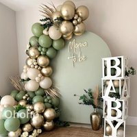 Beige Green Balloon Garland Arch Kit Baby Shower Boy Kids Birthday Decoration Wedding Engagement Party Baptism Christening