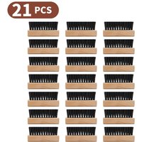21pcs,Multifunctional Shoe Care Tool Natural wooden handle small shoe brush Sneaker cleaning shoe brush