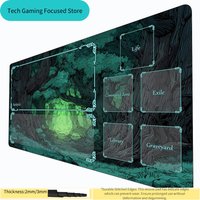 Magic The Gathering Enchanted Forest Playmat, MTG Play Mat with Zones, Stitched Edges, 2mm/3mm Thick