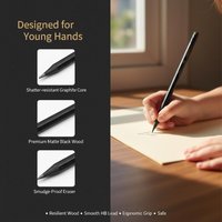 10-piece Black Wooden Pencils, HB Hexagonal Lead, Optional Writing Tools Pack. Durable For Writing During ExamsHot