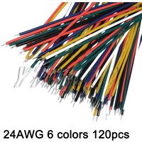 120PCS/set 24AWG 8cm Tin-Plated Breadboard PCB Solder Cable 24AWG Fly Jumper Wire Tin Conductor Wires 1007-24AWG Connector Wire