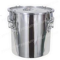 Commercial 304 Stainless Steel Drum with Lid, Heavy Duty Sealed Container for Brewing, Fermentation & Dry Food Storage
