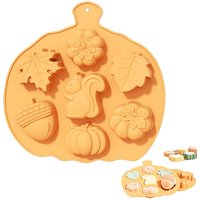 Autumn Silicone Chocolate Molds Leafs Pumpkins Acorns Cake Pan Baking Tray Moulds Thanksgiving Day Harvest Theme Mousse Making