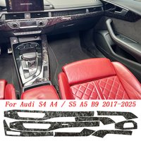 For Audi A4 S4 /A5 S5 B9 2017-2025Car-Styling Forged Carbon Fiber Car Interior Center Console Color Molding Sticker Decals Parts