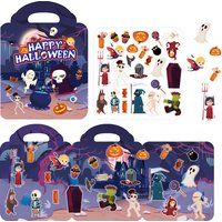 Wiederverwendbare Halloween-Stickerbücher für Kinder im Alter von 2–4 Jahren, Aufkleberspielzeug für Kleinkinder, Aufkleber-Aktivitätsbücher für Kleinkinder, Lernaufkleber