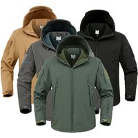 Men's Winter Tactical Jacket Softshell Waterproof Hooded Fleece Thermal Top Outdoor Fishing Hiking Camping Ski Hunting Pants