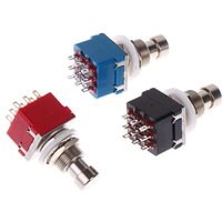 1Pcs Button Direct Conversion Switch 9 Pin 3PDT Latching Guitar Switch Guitar Effects Pedal Box Stomp Foot True Bypass