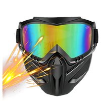 2 in 1 Motorcycle Face Cover Anti Fog Detachable Goggles Windproof Adjustable Shield for welding Riding Cycling Skiing Outdoor