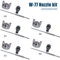W-77 Farbspritzpistolen-Düsensatz-Set, 2,0/2,5/3,0/3,5/4,0 mm Düse, Nadel und Zerstäubungskappe, Ersatzzubehör
