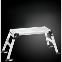 Aluminum Work Platform 660 lbs Load Capacity Drywall Stool Ladder Non-Slip Feet Versatile Vehicle Washing Bench