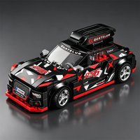 MOC 8 Sets of Super Sports Car Building Blocks RS6 Racing Model 488GT3 Children's Educational Small Particle Toy Car