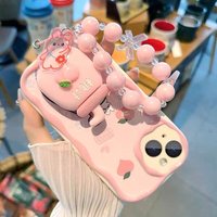 Pink Peach Lemon Bracket Chain Soft Case For Redmi Note 13 12 Pro Plus 12S 10 11T 10S 11 PRO 12 13C 12C 10C 9C M6 Pro 5G Cover