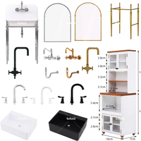 1:6 Bjd Mini Kitchen Decoration Miniature Retro Washbasin Mini Faucet Sink Faucet Model Blythe Dollhouse Bathroom Accessories