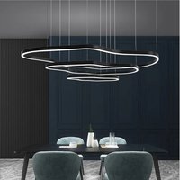 Modern Terraces Chandelier Home Indoor Lighting for Cricular Ring Led Living Room Coffee/Gold Restaurant Pendant Lamps