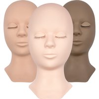 Eyelash Extension Training Practice Head Flat Soft Realistic Mannequin Model Head With Layered Lashes