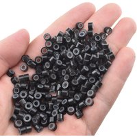 100Pcs Beads Silicone Aluminium Micro Nano Rings 5.0x3.0x3.0 MM Lined For I Tip/Nano Hair Extensions Tool Beads