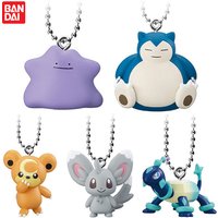 In Stock Bandai Pokemon Gashapon Normal Type Character Pendant Keychain Snorlax Ditto Teddiursa Decorative Hanging Ornament