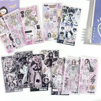 Cartoon Cute Sweet Cool Girl Angel With Demon Character Stickers Hand Account Diary Planner Scrapbook DIY Decorative Stickers