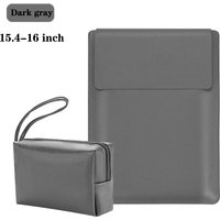 Multifunctional PU Leather Laptop Sleeve Waterproof Bag With Stand For 13 14 15 16 Inch Air Pro Notebook