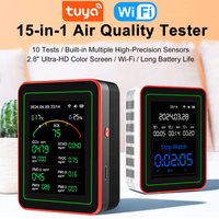 Tuya WiFi 15 in 1 Air Quality Detector CO/CO2/HCHO/TVOC/AQI/PM0.3/PM1.0/PM2.5/PM10/Temperature/Humidity/AQI Air Quality Monitor