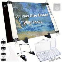 A4 LED Light Pad Drawing Copy Board For Diamond Painting Kits, USB Powered Adjustable Brightness Diamond Art Light Board