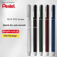 1Pcs Pentel Gel Pen 0.5mm BLN665 Metal Needle Tip Office Signature Pen Student Exam with Quick Dry Water Pen Stationery Gift