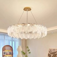 Modern Shell Chandelier Ceiling Lights Bedroom Living Room Home Decor Crystal Cover Pendant Lights Lamp Fixture Indoor Lighting