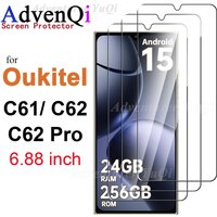 Screen Protector For Oukitel C61 C62 Pro 6.88 inch Tempered Glass HD 9H Transparent Clear Anti Scratch Case Friendly