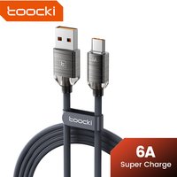 Toocki 6A USB to Type C Cable for iPhone 15 Pro Max Vivo Crystal Design Fast Charging Charger Cable for Samsung Huawei Data Cord
